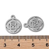 Chakra 304 Stainless Steel Charms STAS-F300-04P-3