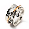 Rotatable Mountain and Heart Alloy Finger Ring RJEW-F123-08AS-3