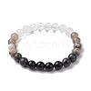 Natural Picasso Jasper & Mixed Gemstone Round Beaded Stretch Bracelets for Women BJEW-JB11056-03-1