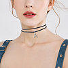 6Pcs 6 Styles Velvet & Imitation Leather Choker Necklaces NJEW-SC0001-71-5