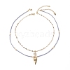 Evil Eye & Cross Pendant Necklaces Sets for Women NJEW-JN04131-1