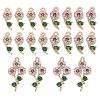 4Pcs 2 Style Real 18K Gold Plated Brass Micro Pave Colorful Cubic Zirconia Pendants ZIRC-ZZ0001-01G-3