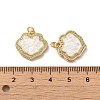 Brass Micro Pave Cubic Zirconia with Synthetic Opal Pendants KK-D096-19G-3