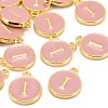 Golden Plated Alloy Enamel Charms ENAM-S118-07I-4