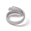 Non-Tarnish 304 Stainless Steel Ring Arowana Fish Wrap Open Cuff Ring for Women RJEW-C045-21P-3