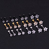 316L Surgical Stainless Steel Clear Cubic Zirconia Star Cartilage Earrings WGC4894-06-3