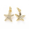 Brass Micro Pave Cubic Zirconia Pendants ZIRC-G155-04G-2