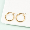 PVD Vacuum Plating 201 Stainless Steel Hoop Earrings with 304 Stainless Steel Pins for Women EJEW-D279-12G-05-4