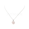 Natural Rose Quartz Geometry Pendant Necklace NJEW-JN04239-07-3