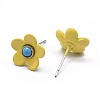 Spray Painted Brass Stud Earrings EJEW-F236-01B-2