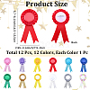 12Pcs 12 Colors Award Ribbon Shape Iron Badge Pins JEWB-CP0001-54-2