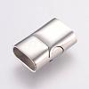 Tarnish Resistant 304 Stainless Steel Magnetic Clasps with Glue-in Ends STAS-G136-03P-2