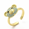 Cubic Zirconia Bear Open Cuff Ring KK-A180-37G-4