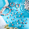 Handmade Flower Printed Porcelain Ceramic Beads PORC-LT0001-12B-3