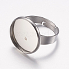 Tarnish Resistant Adjustable 304 Stainless Steel Finger Rings Components STAS-F149-18P-C-2