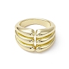 Rack Plating Brass Open Cuff Ring RJEW-K257-44G-2