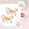 20Pcs Bowknot Brass Stud Earring Findings KK-BBC0028-23-5