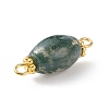 Natural Moss Agate Connector Charms PALLOY-JF01904-4