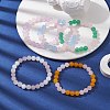 5Pcs 5 Colors Dyed Natural Malaysia Jade Round Beaded Stretch Bracelets Set BJEW-JB10140-2