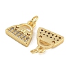 Rack Plating Brass Micro Pave Clear Cubic Zirconia Charms KK-U030-10G-2