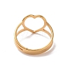 Ion Plating(IP) 201 Stainless Steel Heart Finger Ring RJEW-J051-36G-3