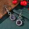 Hexagon Natural Mixed Stone Dangle Earrings EJEW-K298-01P-3