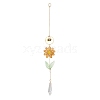 Alloy Enamel Bee & Glass Flower Crystal Suncatcher HJEW-TA00475-03-1