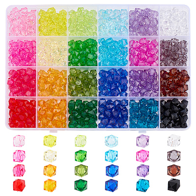 24 Colors Transparent Acrylic Beads TACR-PH0001-94-1