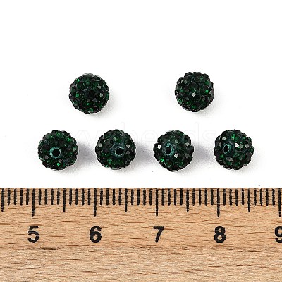 Polymer Clay Rhinestone Beads RB-H284-6MM-Half-205-1