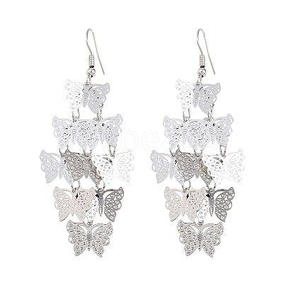 Brass Dangle Earrings EJEW-B157-02B-P-1