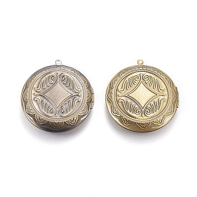 Brass Locket Pendants LS-KK-P177-01AB-1