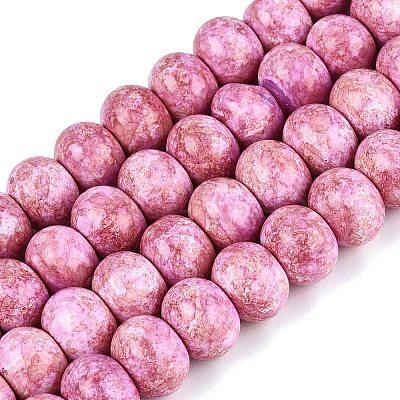 Opaque Baking Paint Glass Beads Strands GLAA-Q110-03A-05-1