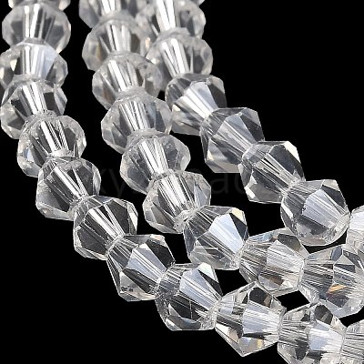 Transparent Electroplate Glass Beads Strands EGLA-A039-T6mm-B13-1
