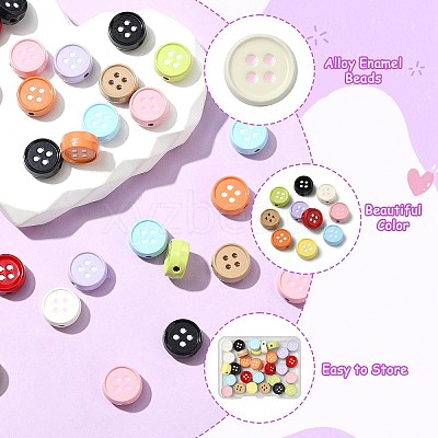 40Pcs 10 Colors Alloy Enamel Beads FIND-CJ0004-68-1