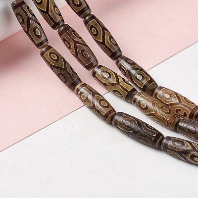 Tibetan Style dZi Beads Strands G-A024-01S-1