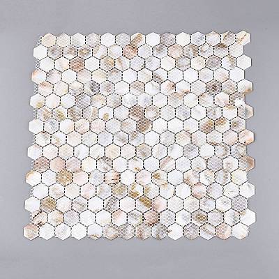 Natural Freshwater Shell Mosaic Tile Cabochons SHEL-Q029-04-1