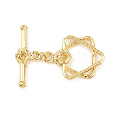 Brass Toggle Clasps KK-G548-42G-01-1