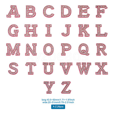 Alphabet Resin Rhinestone Patches DIY-TAC0005-45C-1