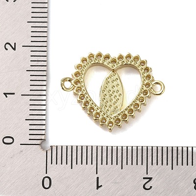 Religion Brass Micro Pave Clear Cubic Zirconia Connector Charms KK-H466-10G-01-1