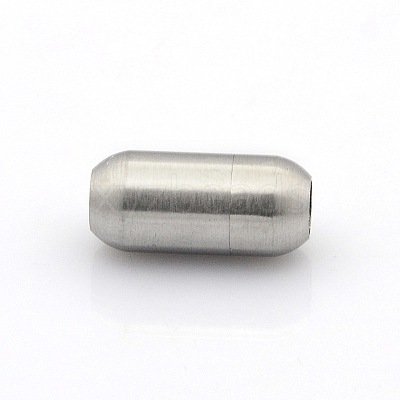 Tarnish Resistant 304 Stainless Steel Matte Surface Magnetic Clasps with Glue-in Ends STAS-O042-C-24-1