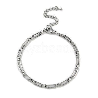304 Stainless Steel Oval Link Bracelets for Men Women BJEW-G725-07P-1