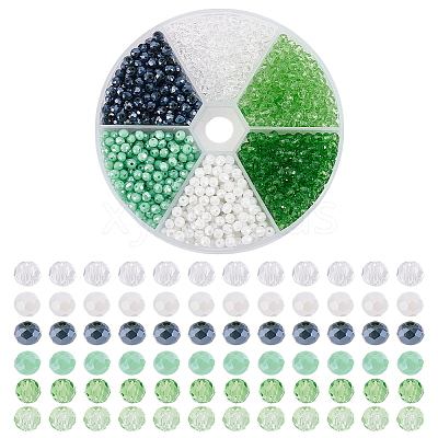 12 Strands 6 Colors Glass Beads Strands EGLA-GO0001-07B-1