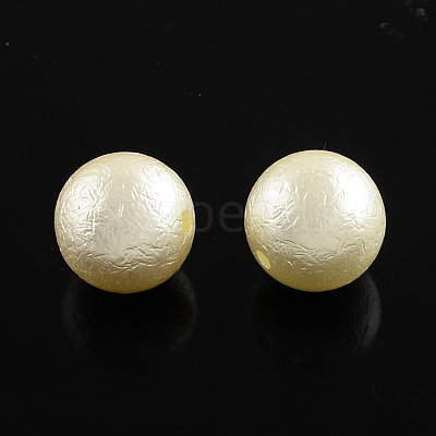 ABS Plastic Imitation Pearl Round Beads X-SACR-Q105-24B-1