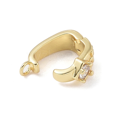 Brass Micro Pave Cubic Zirconia Donut Bails ZIRC-NH0001-02G-1