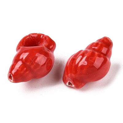 Handmade Printed Porcelain Beads Strand PORC-T133-01B-1