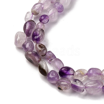 Natural Purple Rutilated Quartz Beads Strands G-I389-A29-1