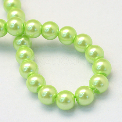 Baking Paint Pearlized Glass Pearl Round Bead Strands HY-Q003-10mm-07-1