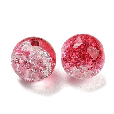 Transparent Spray Painting Crackle Glass Beads GLAA-L046-01B-15-1