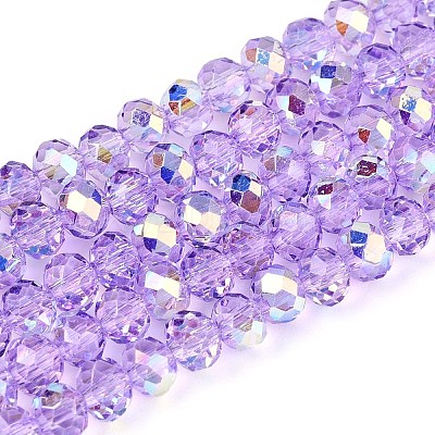 Transparent Glass Beads Strands X-EGLA-N016-4mm-03-1
