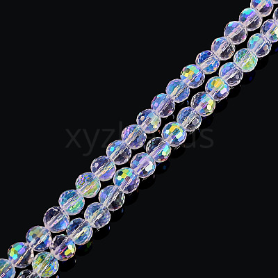 1 Strand Electroplate Transparent Glass Beads Strands EGLA-TADJ0001-15G-1